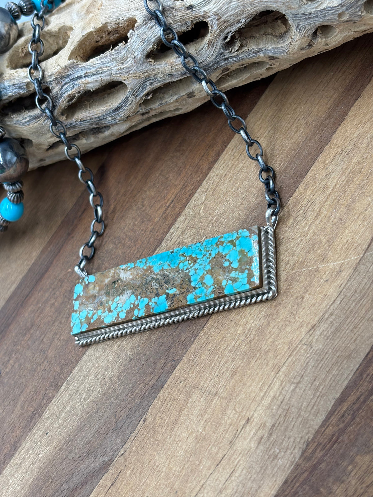 Mine #8 #917-46B XL Bar Necklace by Brandon Etcitty, Navajo