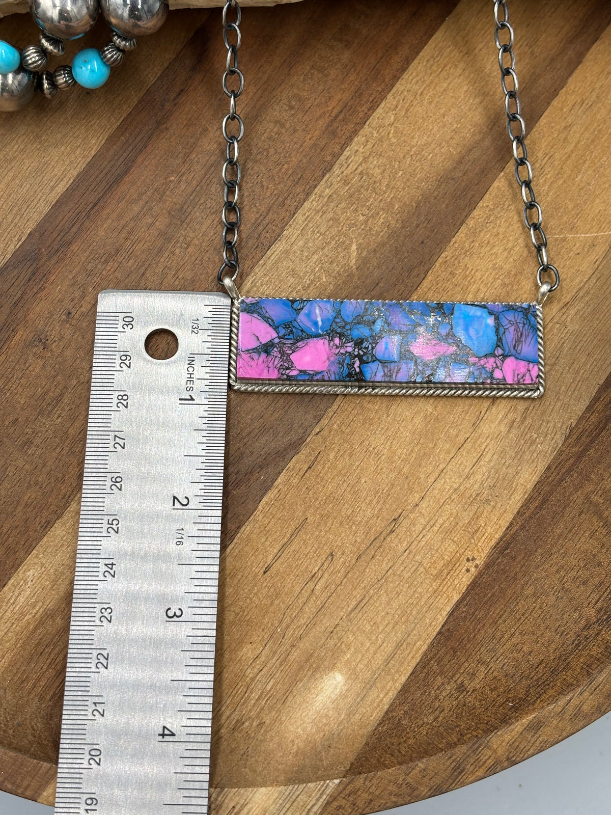 Monarch Mojave #917-44A XL Bar Necklace by Brandon Etcitty, Navajo