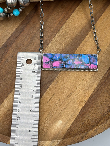Monarch Mojave #917-44A XL Bar Necklace by Brandon Etcitty, Navajo