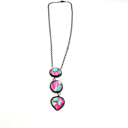19" Cotton Candy drop pendant necklace