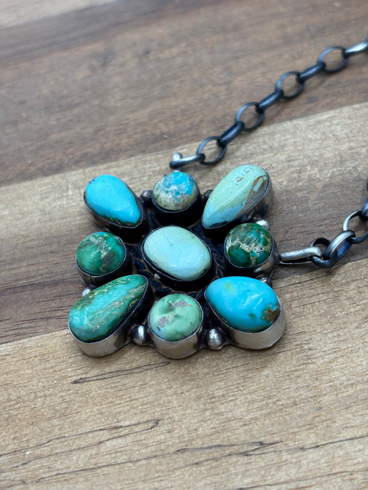 Sonoran Gold #917-51 Cluster Necklace by Wilson Dawes, Navajo