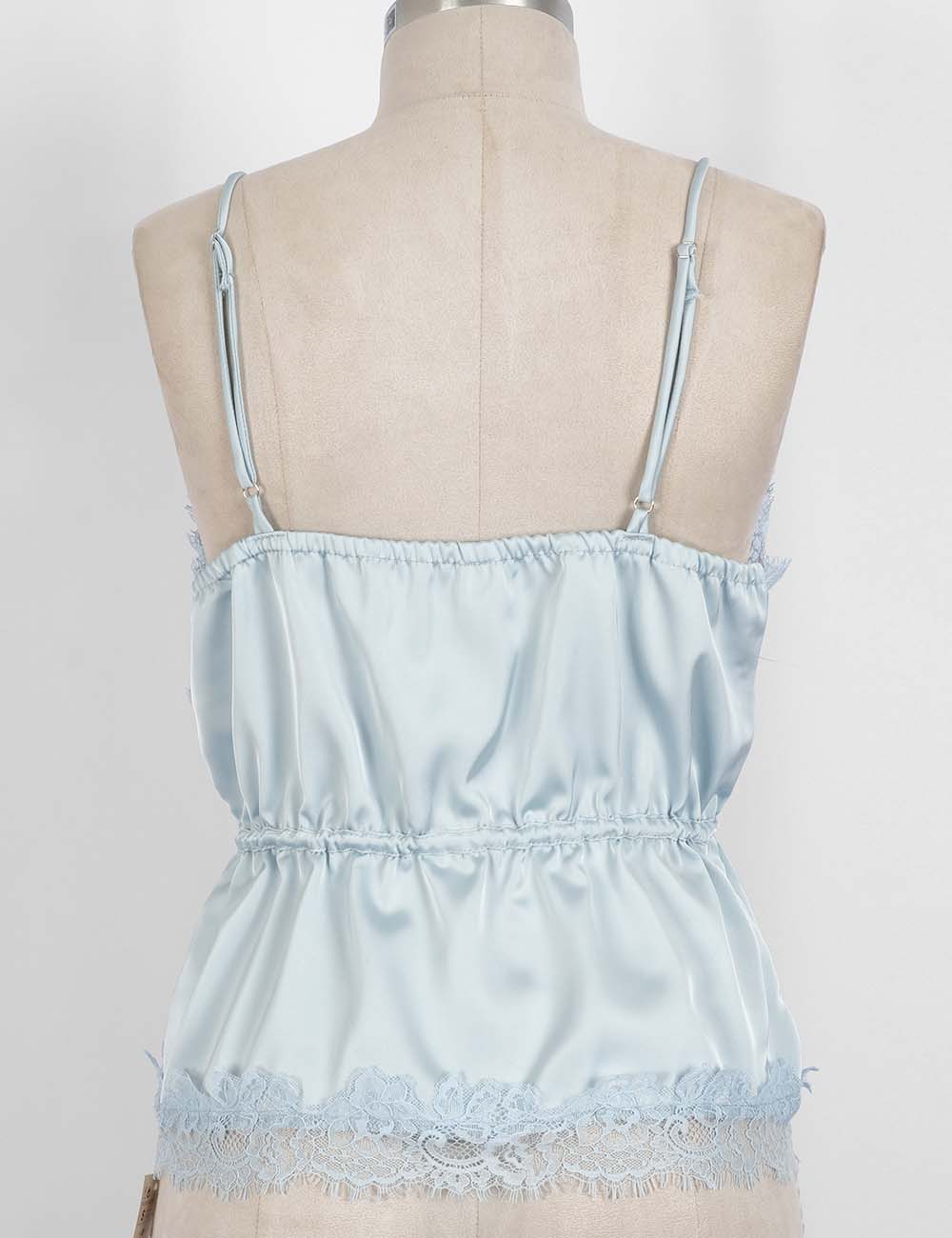 The Stella Drawstring Cami Top: Light Blue