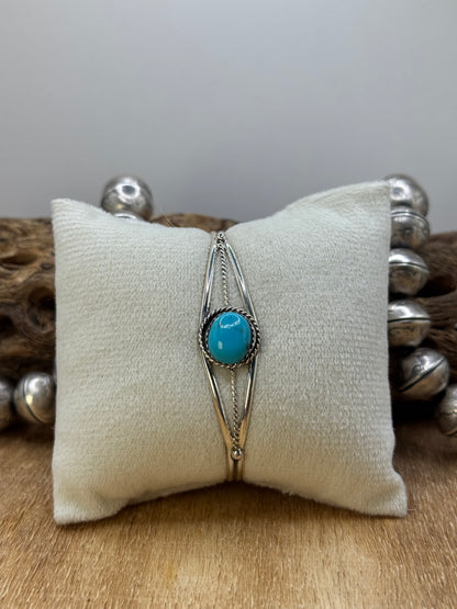 Kingman Turquoise Cuff #6 by Esther White, Navajo