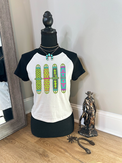 Neon Cinches Crop Tee