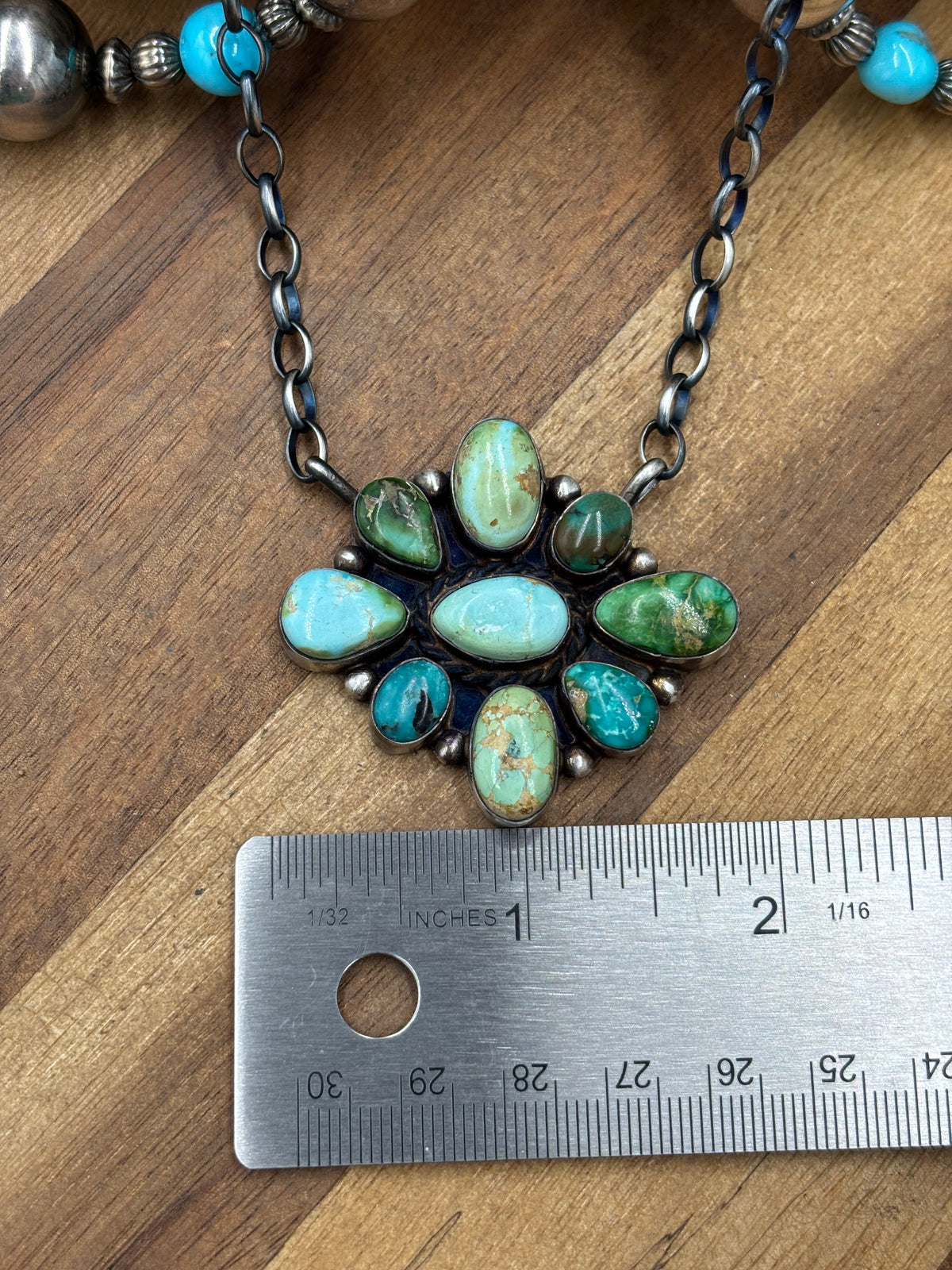 Sonoran Gold #917-53 Cluster Necklace by Wilson Dawes, Navajo