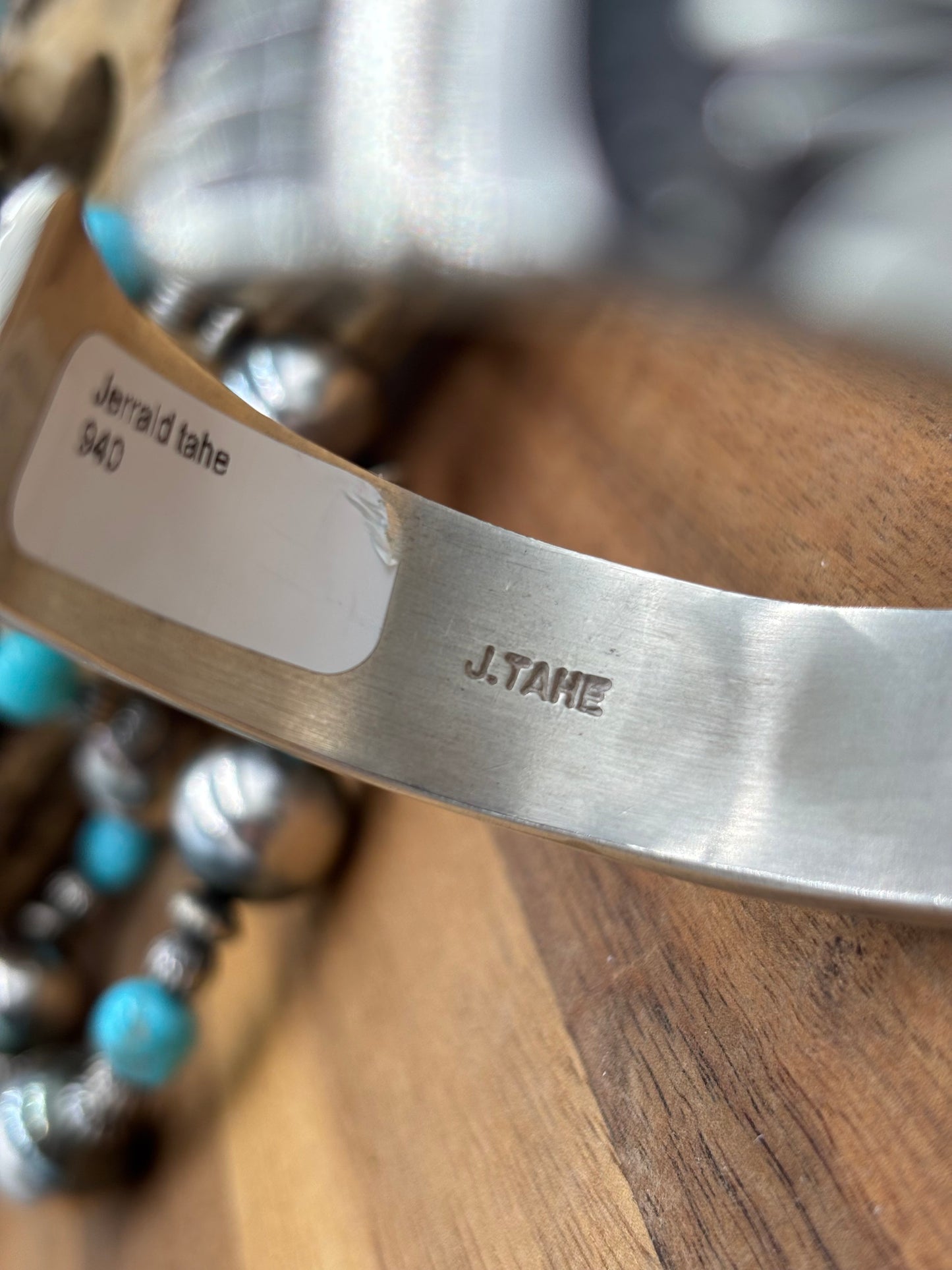All Silver Cuff #2 by Jerald Tahe, Navajo