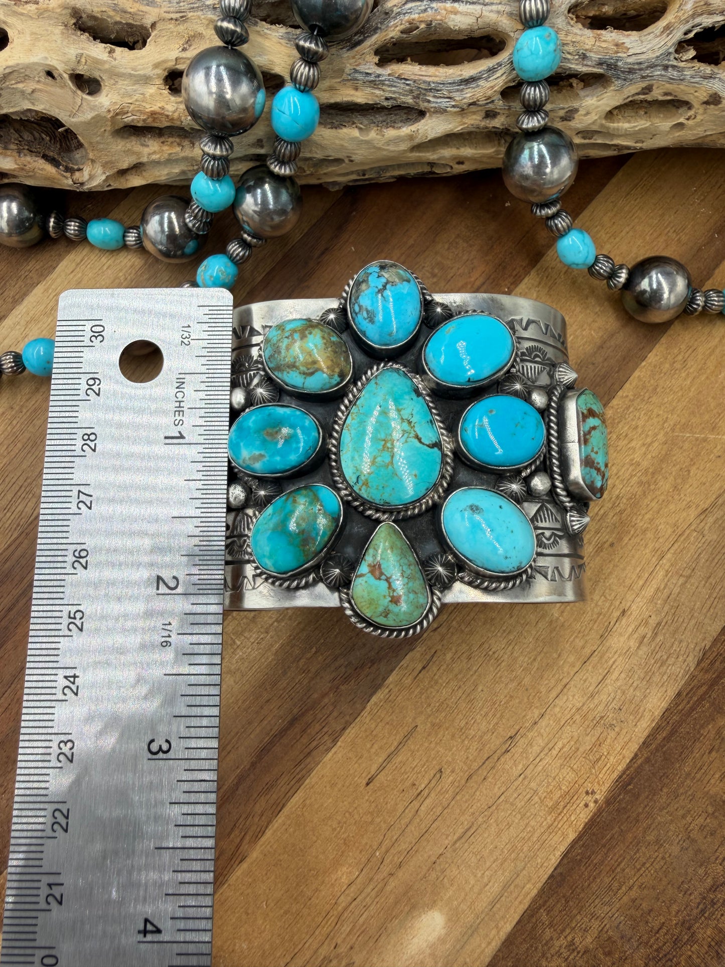 Kingman Turquoise #92-16 Cuff by Rick Enriquez X Donovan Skeet, Navajo