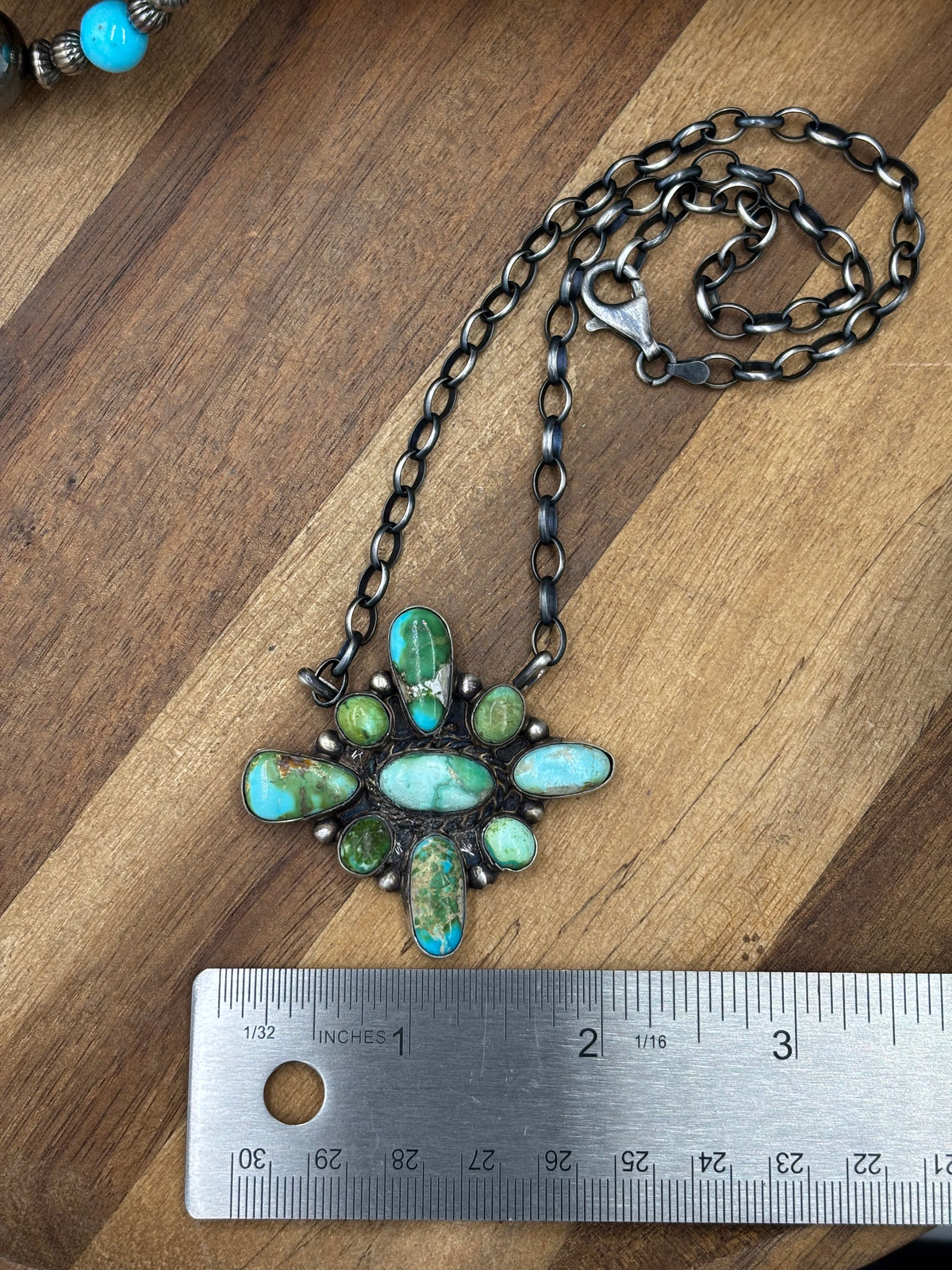 Sonoran Gold #917-52 Cluster Necklace by Wilson Dawes, Navajo