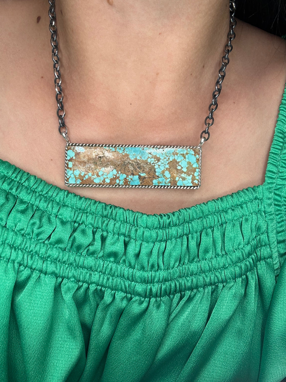 Mine #8 #917-46B XL Bar Necklace by Brandon Etcitty, Navajo