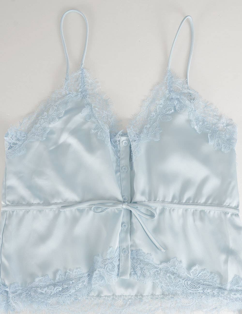 The Stella Drawstring Cami Top: Light Blue