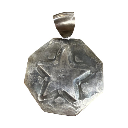 Octagon Statement Pendant by Delbert Santos, Navajo