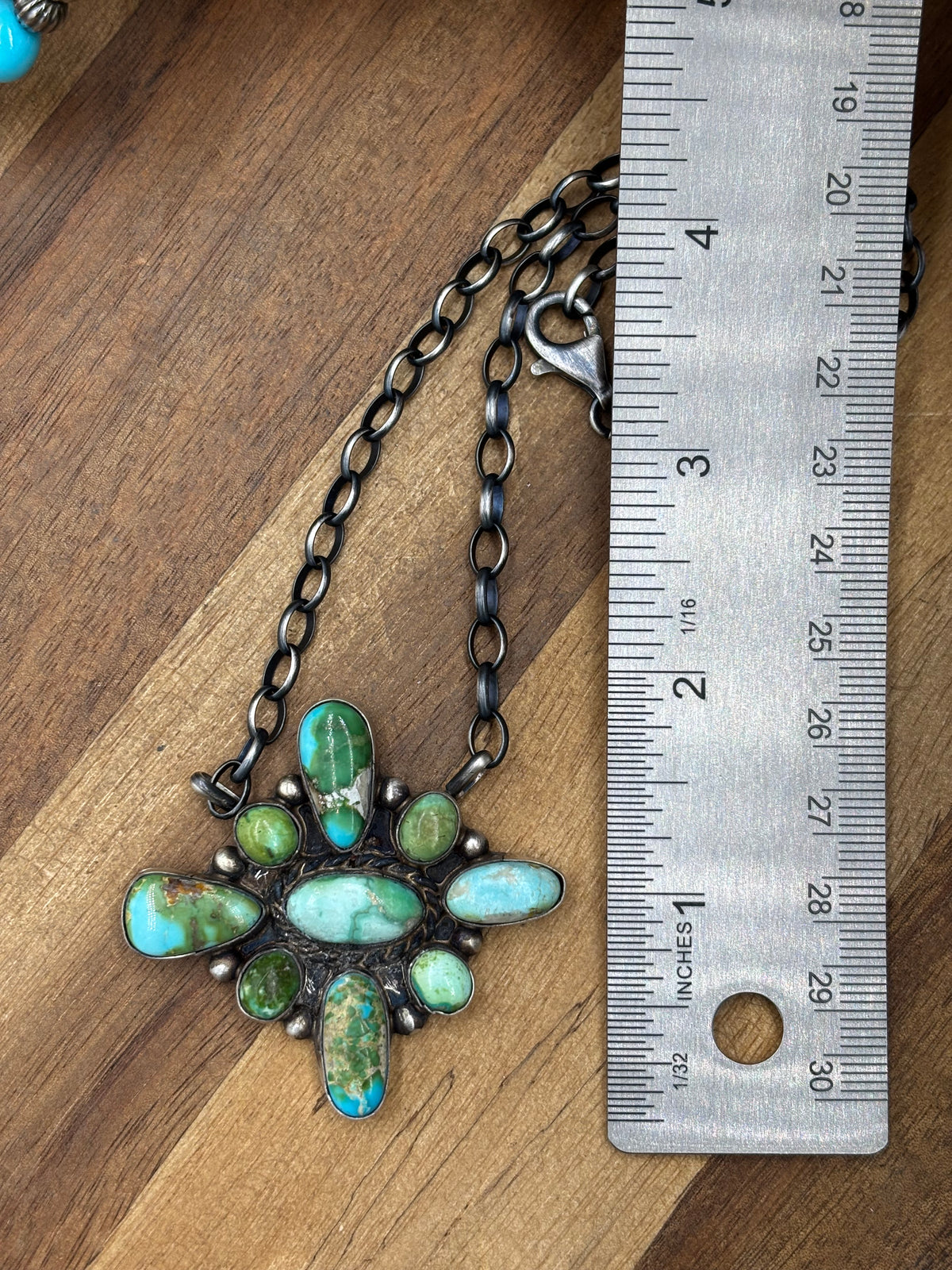 Sonoran Gold #917-52 Cluster Necklace by Wilson Dawes, Navajo