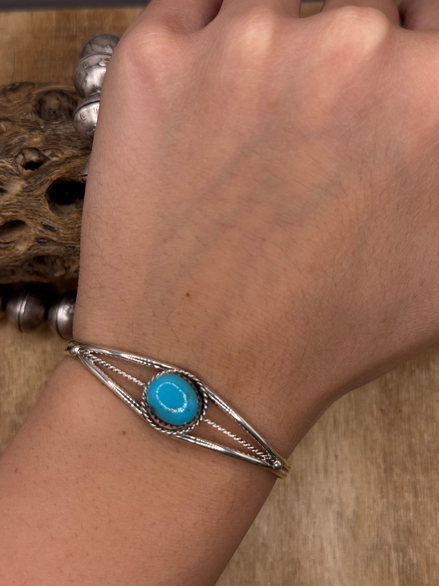 Kingman Turquoise Cuff #6 by Esther White, Navajo