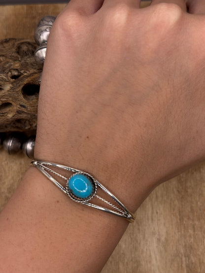 Kingman Turquoise Cuff #6 by Esther White, Navajo