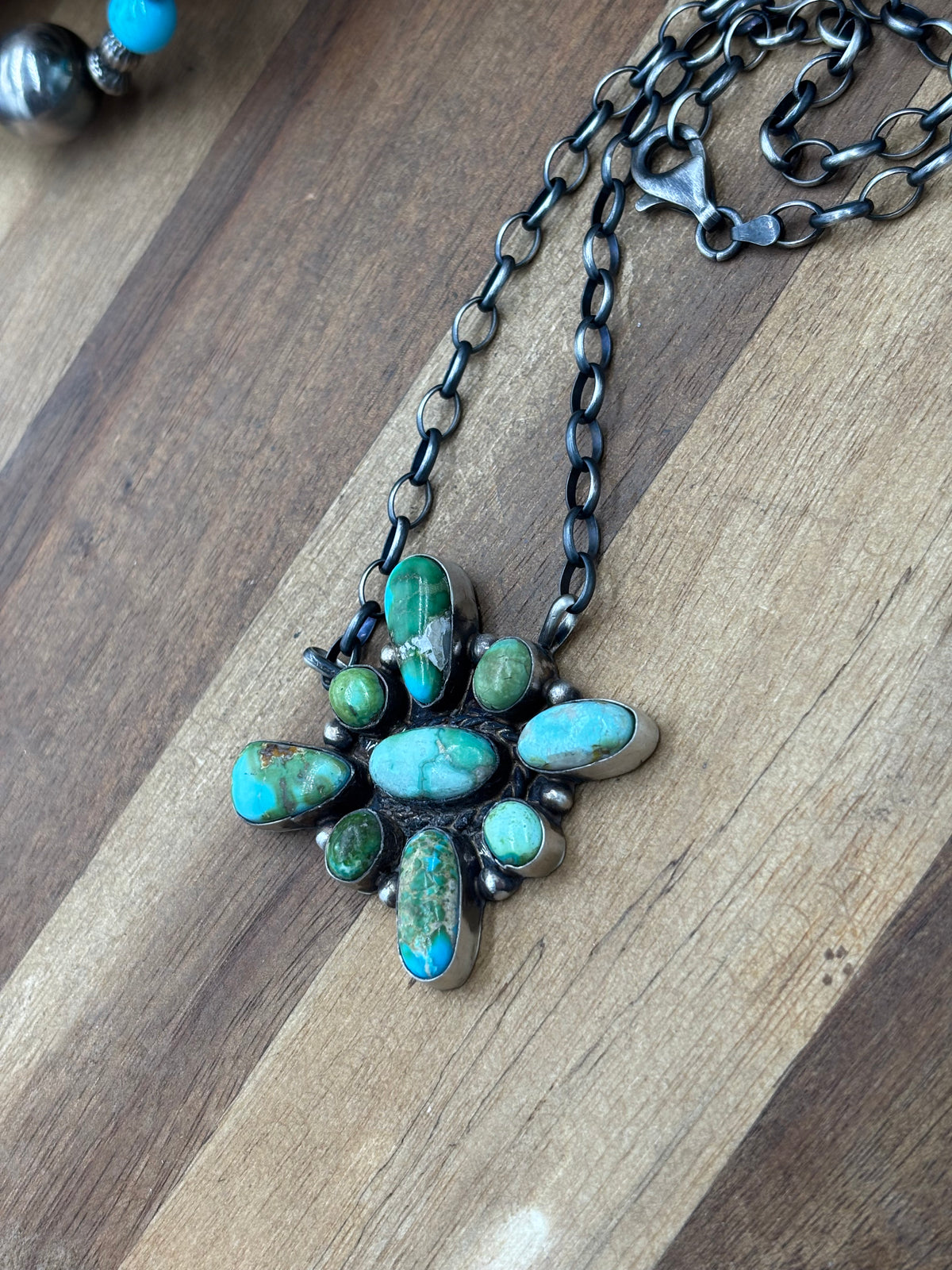 Sonoran Gold #917-52 Cluster Necklace by Wilson Dawes, Navajo