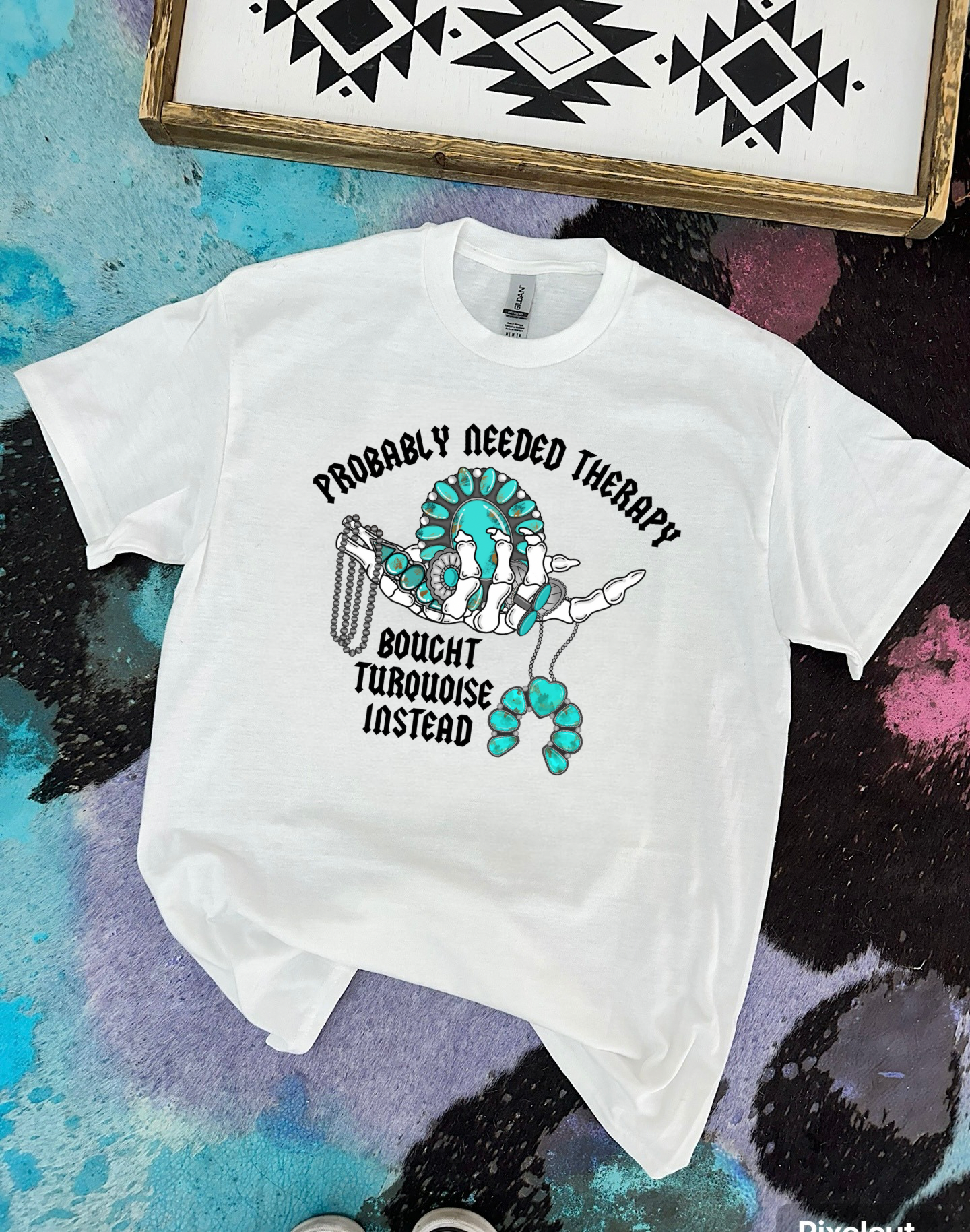 Turquoise and Therapy Tee