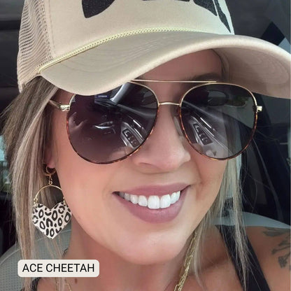 ACE - Unisex Aviator Sunglasses – Polarized Hair-Friendly: Silver