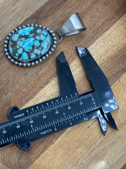 Turquoise Pendant Dotted Border