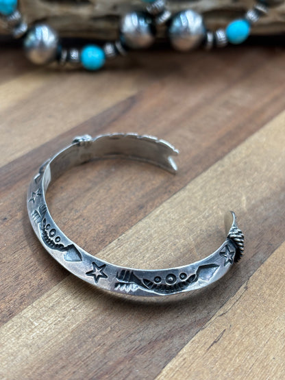 Silver Cuff #911-19 by Delayne Reeves, Navajo