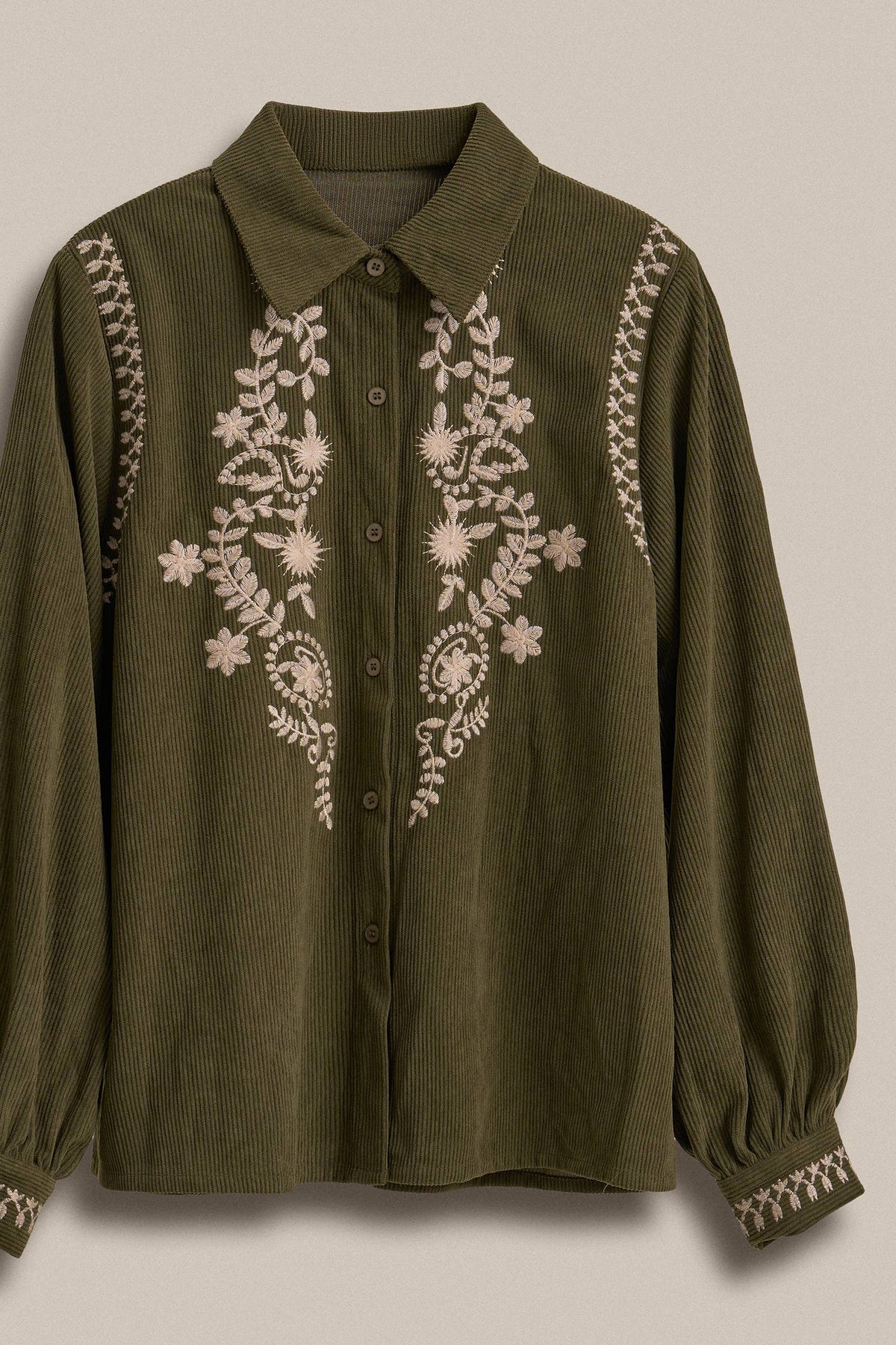 The Ember Embroidered Corduroy Top