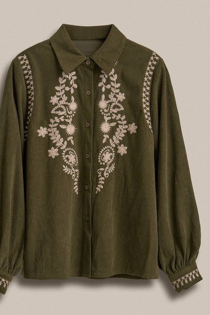 The Ember Embroidered Corduroy Top