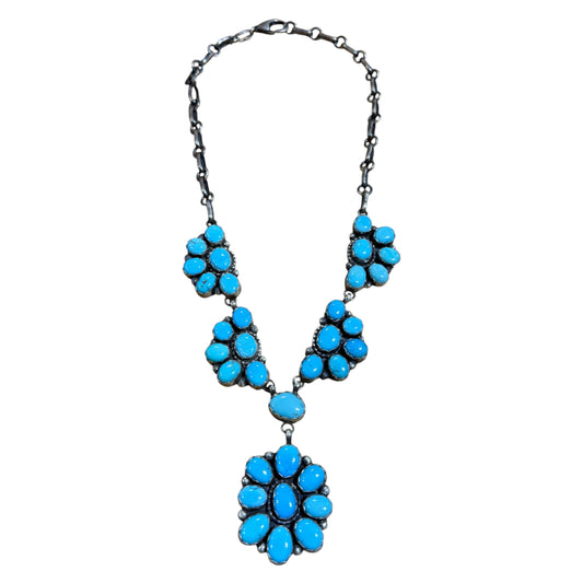 Turquoise Cluster Necklace by Artist Ella Peters, Navajo