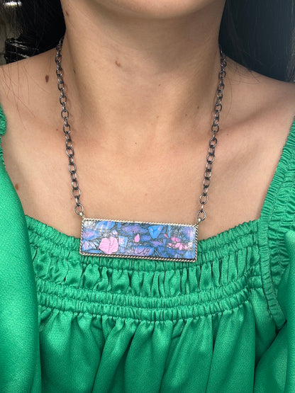 Monarch Mojave #917-44C XL Bar Necklace by Brandon Etcitty, Navajo