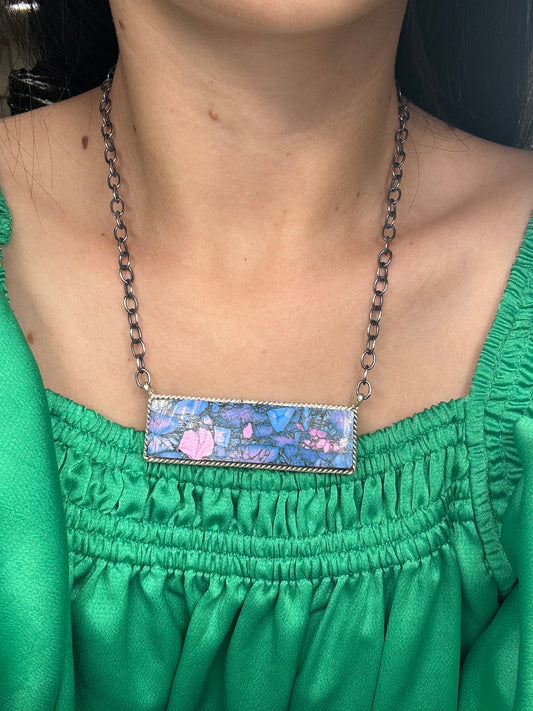 Monarch Mojave #917-44C XL Bar Necklace by Brandon Etcitty, Navajo