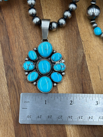 Egyptian Prince Turquoise Cluster Pendant by Ella Peters