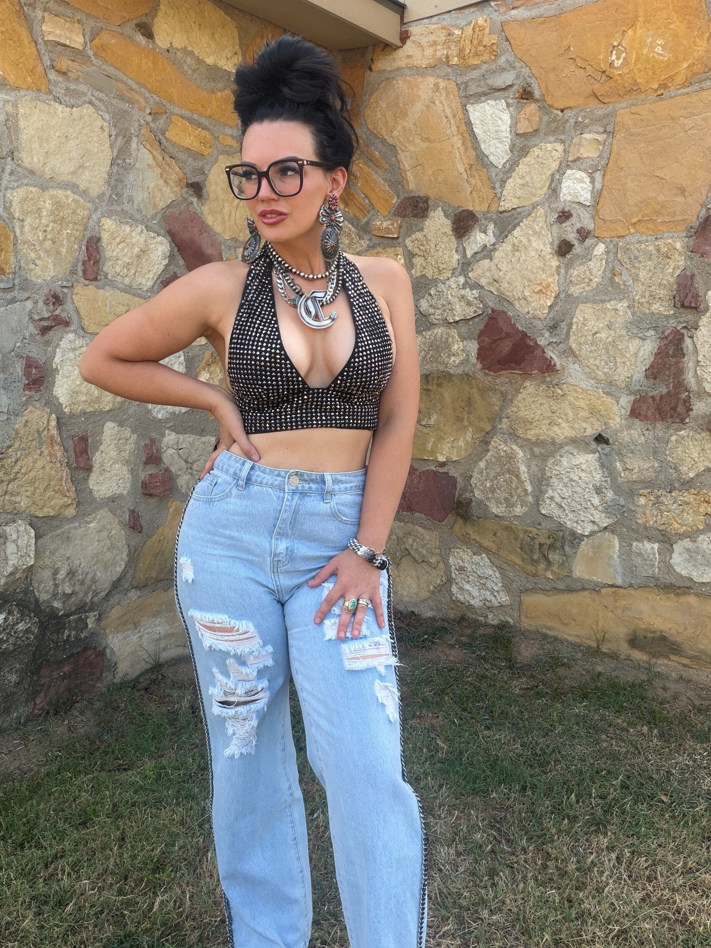 Alexis Sparkle Halter Top