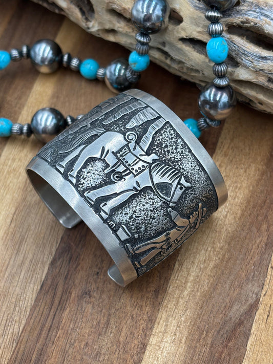 Story Teller Cuff by Elaine Becenti, Navajo