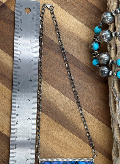 Monarch Mojave #917-44A XL Bar Necklace by Brandon Etcitty, Navajo