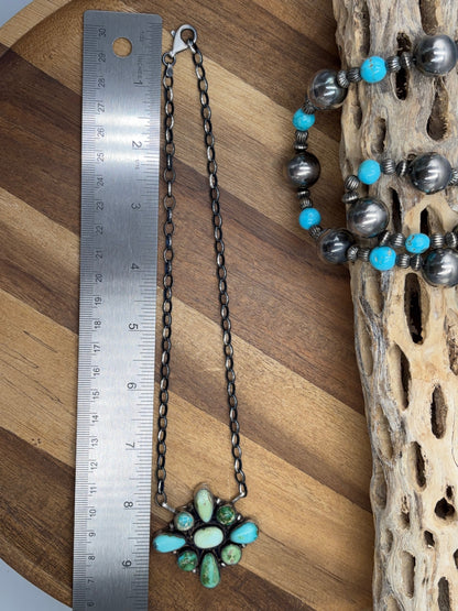 Sonoran Gold #917-51 Cluster Necklace by Wilson Dawes, Navajo