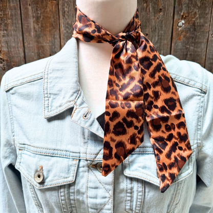 Brown and Black Western Skinny Mini Wild Rag Scarf / Cowgirl Necktie #TW114