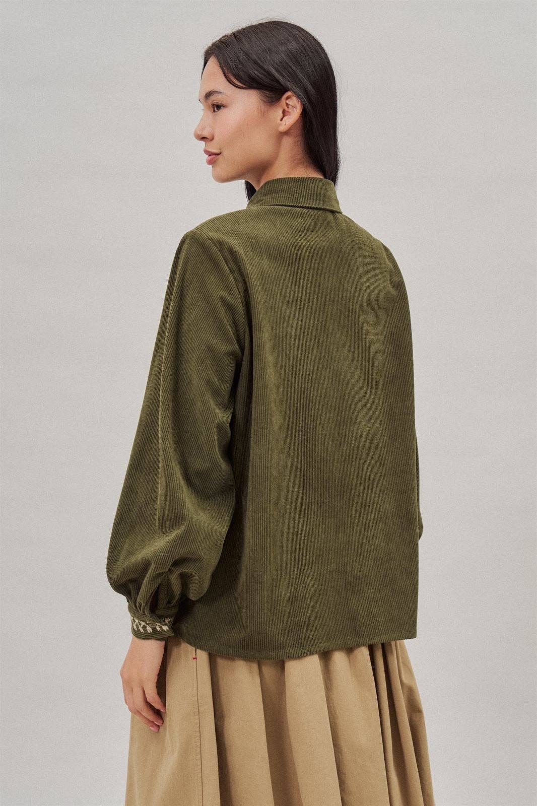 The Ember Embroidered Corduroy Top