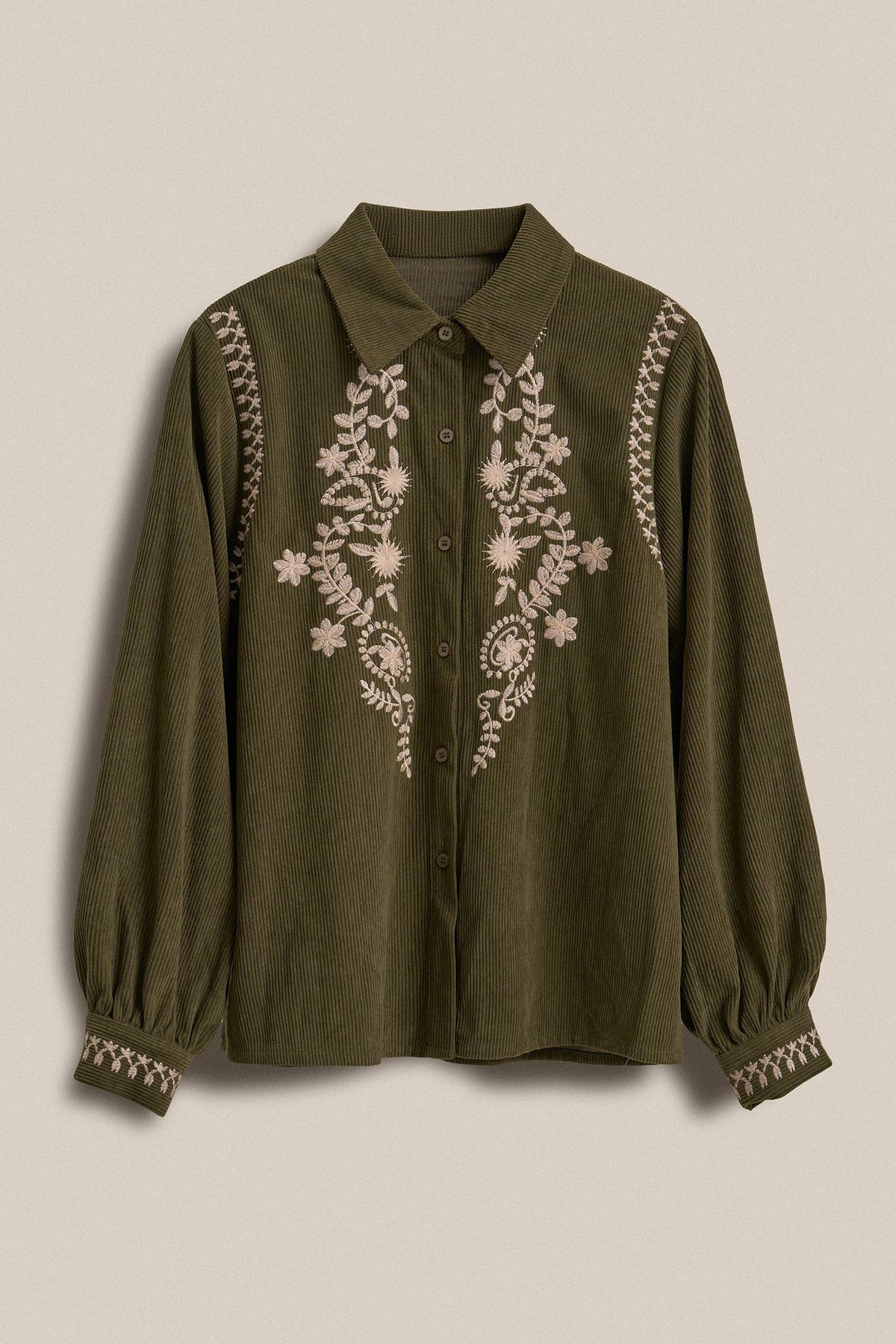 The Ember Embroidered Corduroy Top