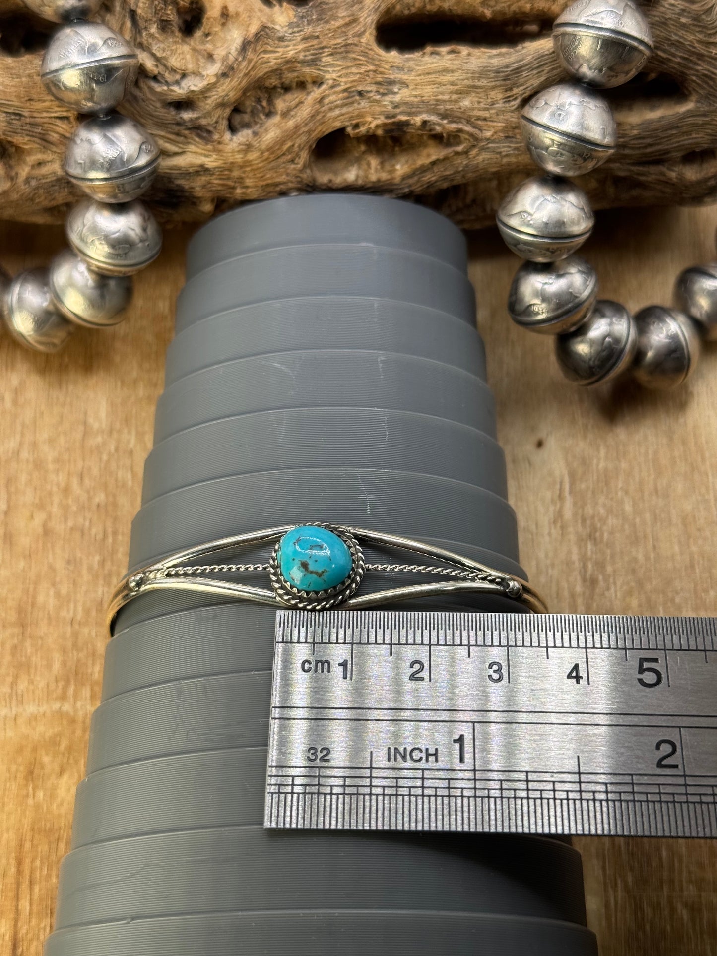 Kingman Turquoise Cuff #8 by Esther White, Navajo