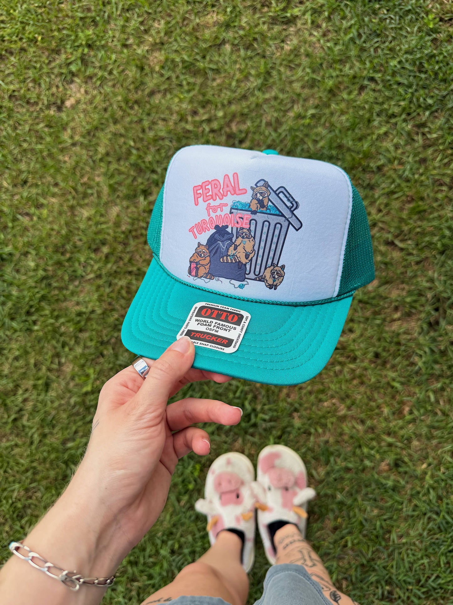 Feral For Turquoise Trucker Cap