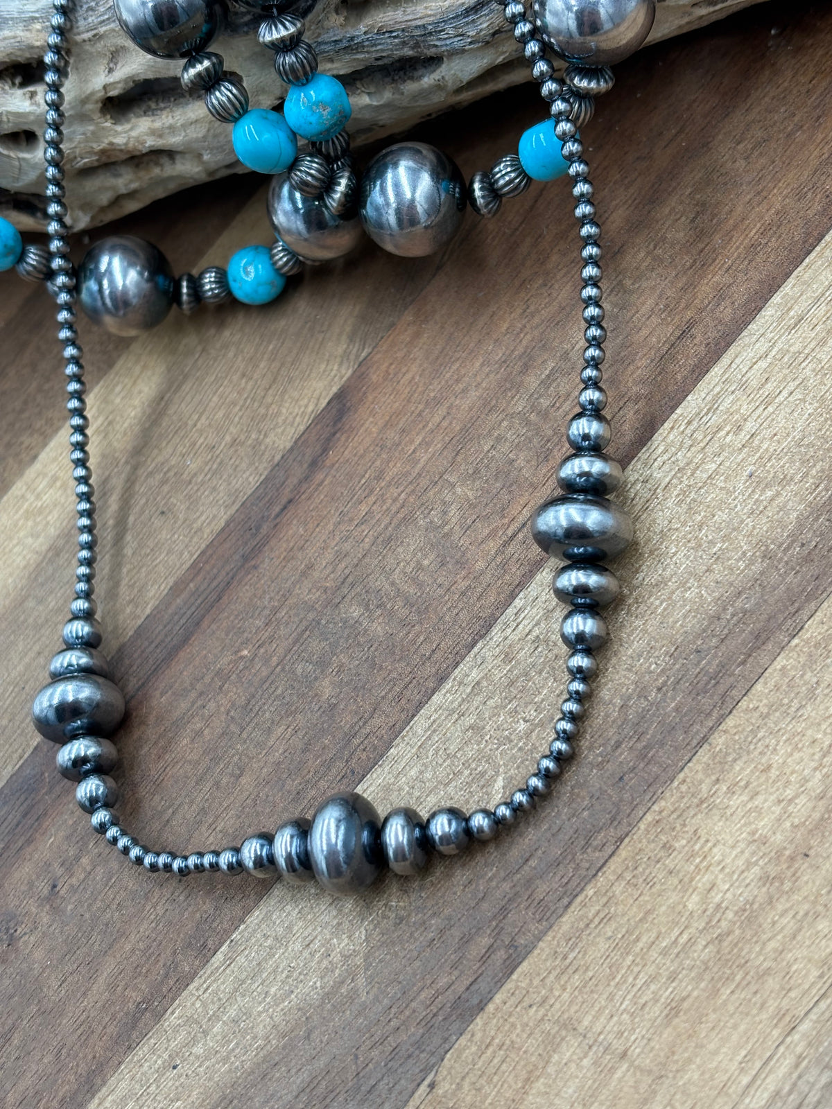 18” 3-14mm #911-25 Rondelle Sterling Pearls Necklace