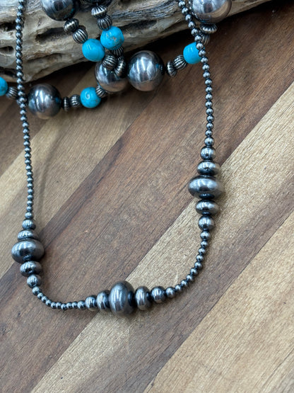 18” 3-14mm #911-25 Rondelle Sterling Pearls Necklace