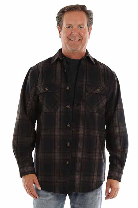 The Bradley Flannel - BLK/BRWN