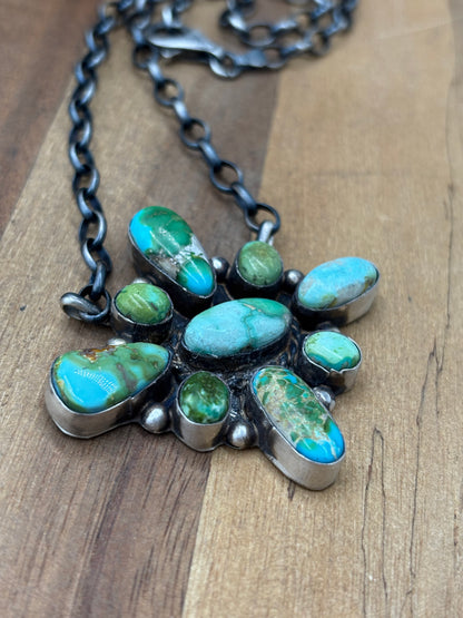 Sonoran Gold #917-52 Cluster Necklace by Wilson Dawes, Navajo