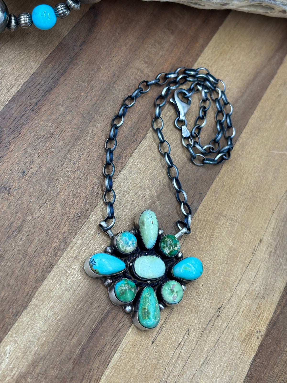 Sonoran Gold #917-51 Cluster Necklace by Wilson Dawes, Navajo