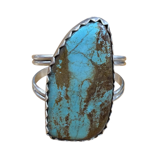 Turquoise Stone Statement Cuff by Danny Hinnio
