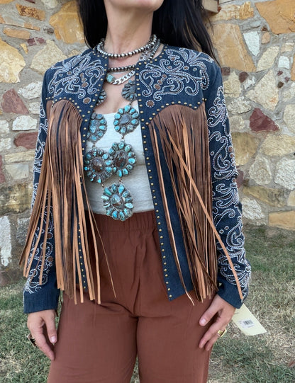 Reba Beaded Denim Jacket by Scully