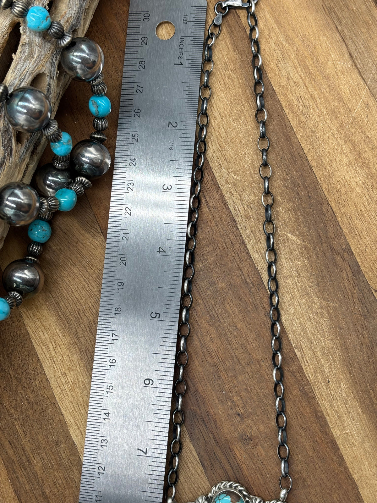 Mine #8 Turquoise #911-14 Cluster Necklace by Augustine Largo, Navajo