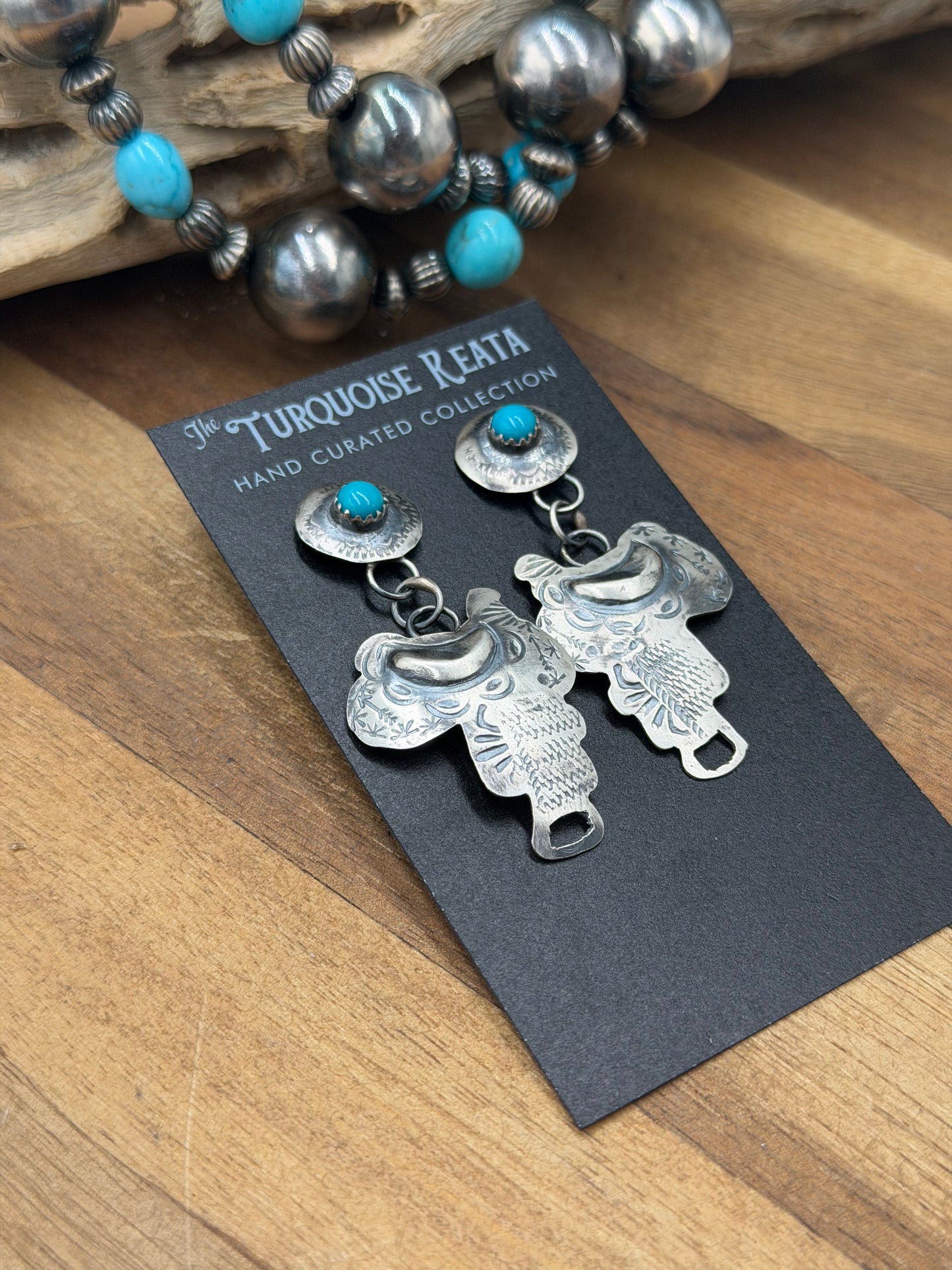Saddle Earrings #811-12 by Gabriela Yazzie, Navajo