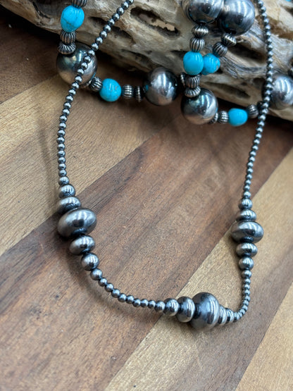 18” 3-14mm #911-25 Rondelle Sterling Pearls Necklace