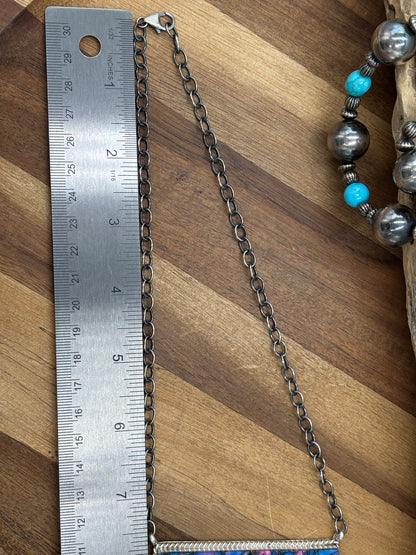 Monarch Mojave #917-44B XL Bar Necklace by Brandon Etcitty, Navajo