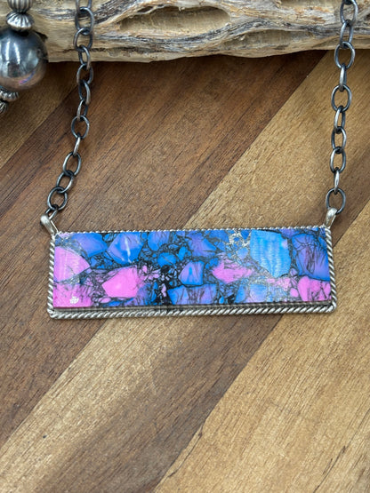 Monarch Mojave #917-44A XL Bar Necklace by Brandon Etcitty, Navajo
